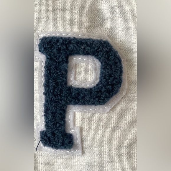 Parke Chenille Shrunken Mockneck S/M Varsity Letterman P Crewneck Gray - Picture 8 of 11